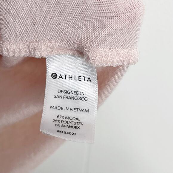 Athleta Threadlight Twist Ruched Tank Top XXS Light Pink Modal Stretch Crew Neck - Picture 6 of 8